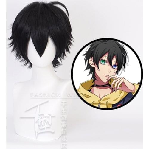 Division Rap Battle Hypnosis Yamada Saburo Short Black Wigs Cosplay Costume Heat Resistant Synthetic Hair Men Wig
