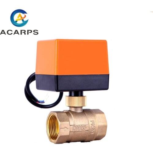 1/2" 3/4" 1" 2" Electric Ball Valve AC220V 3-wire 2-way Control Brass Thread Electric Ball Valve Stable Motorized Ball Valve