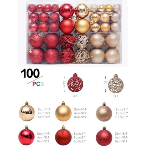 60PCS 100PCS Christmas Balls Ornament Mix Sizes Colors Christmas Tree Decroations Balls Xmas Balls Home Office Hotel Decor Balls