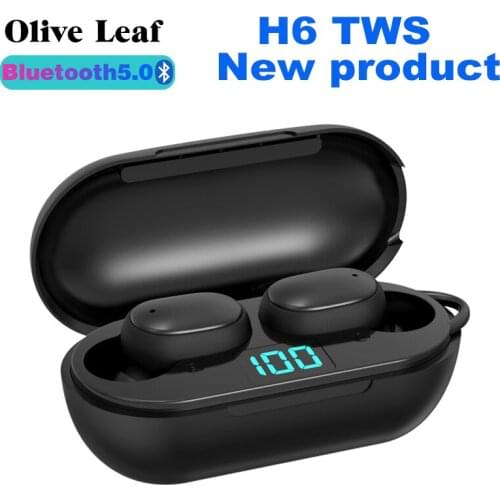 H6 TWS Bluetooth Earphones Bluetooth 5.0 LED Display Waterproof With Microphone Headset Noise Reduction Works On All Smartphones