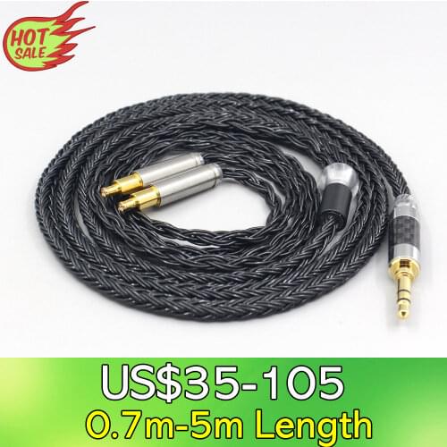 LN007430 16 Core 7N OCC Black Braided Earphone Cable For Audio Technica ATH-ADX5000 ATH-MSR7b 770H 990H A2DC Headphone