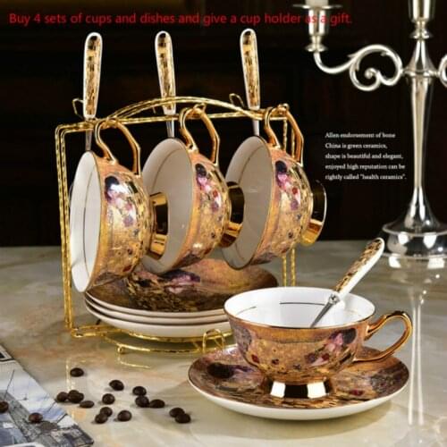 Bone China Coffee Cup and Dish Ancient and Abstract Royal European Tea Set English Afternoon Tea Cup Lovers Cup