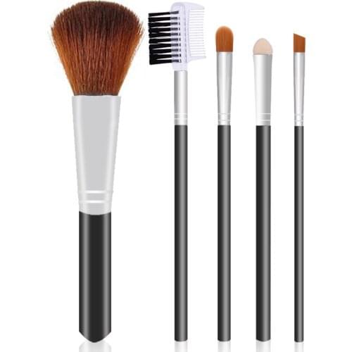 LAMUSELAND 5Pcs/Set Makeup Brush Face Brush Black Handle #1406-B