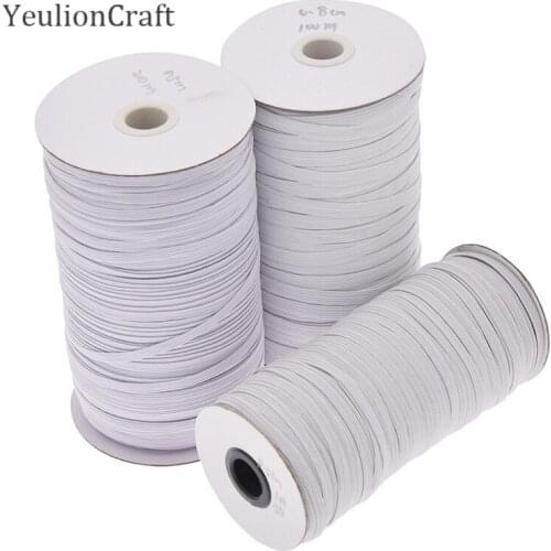 Chzimade 100/200M White Color Elastic Band Rope Stretch Flat Cord Sewing Bands Clothes Diy Sewing Crafts