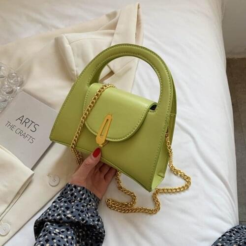 Fashion new portable female small square bag Korean version of the trend of simple solid color one-shoulder diagonal bag