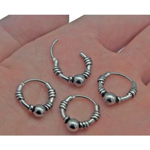 Fashion Earrings Mens Round Titanium Steel Earrings Jewelry Accessories Hipster Rock Style Punk Circle Bead Earrings Men Gifts