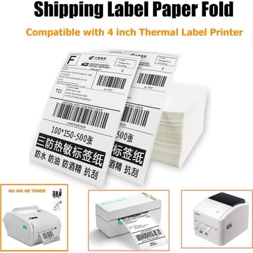 4*6 Inch Shipping Waybill Sticker Paper Roll & Fold Suitable For Express Print Air Waybill Compatible With Thermal Label Printer