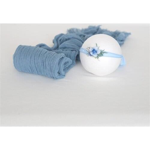 Newborn cheesecloth wrap gauze cotton dyed blanket Baby knitted wrap and headband set Newborn photography props