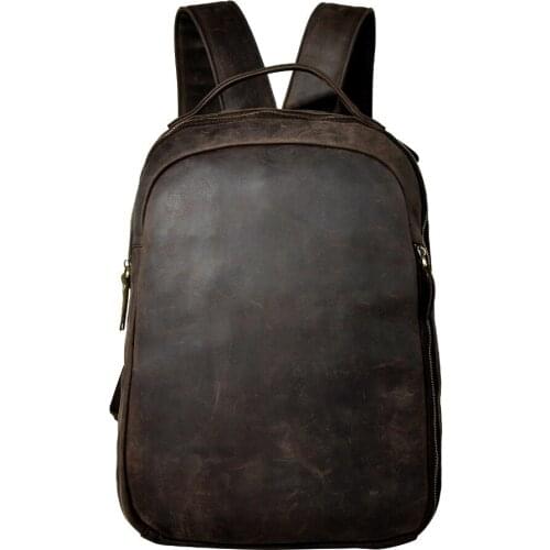 New Design Female Male Leather Casual Fashion Large Capacity Travel University School Student Bag Backpack Daypack Women Men