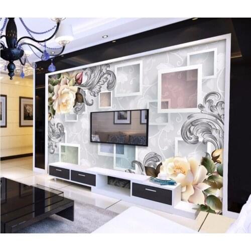 Beibehang Custom Wallpaper Home Decorative Mural Modern Simple Floral 3D Stereo TV Wall Background Wall mural photo 3d wallpaper