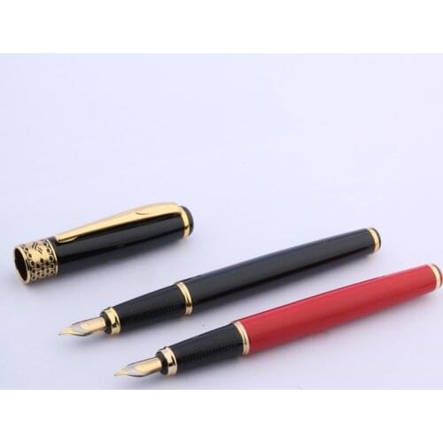 Baoer 68 Red Lacquerred With Golden Trim Medium Nib Fountain Pen