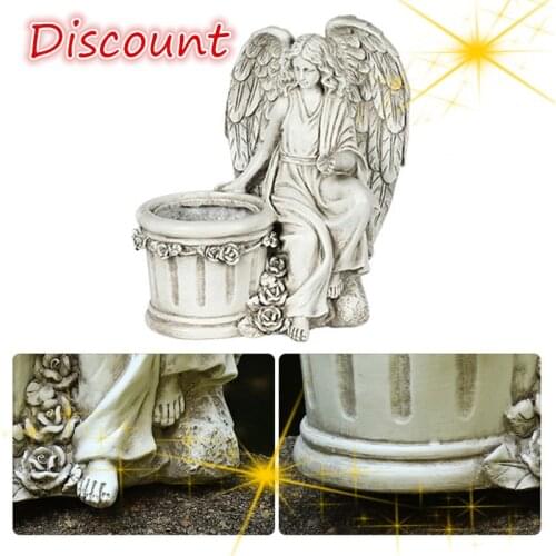 Fairy Garden Angel Planter Pot Figurines Accessories for Outdoor Garden Decor