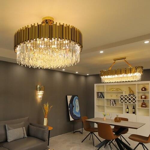 Modern crystal gold chandelier 2021 lighting LED light living room bedroom dining room decoration chandelier kitchen island indo