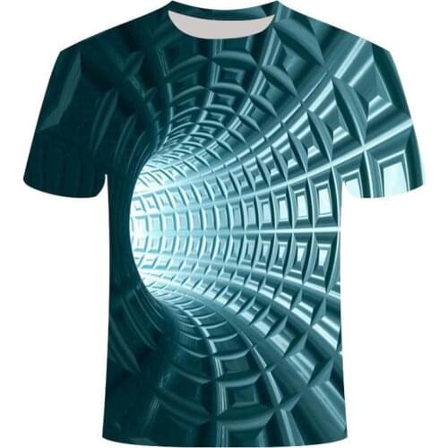 Three -Dimensional Vortex Men Tshirt 3d Printed Summer O -Neck Daily Casual Funny T Shirt Tops