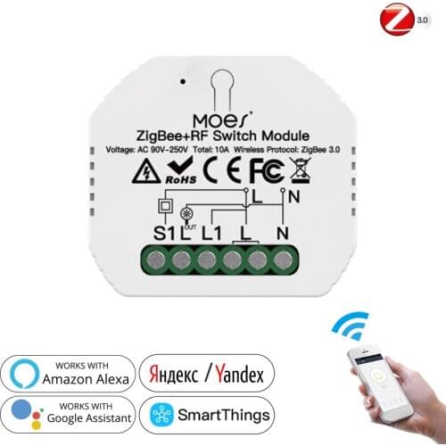 Tuya ZigBee 3.0 2 Gang Smart Light Switch Relay DIY Module ZIGBEE+RF Breaker With Alexa Google Home Smart Home Smart Life APP
