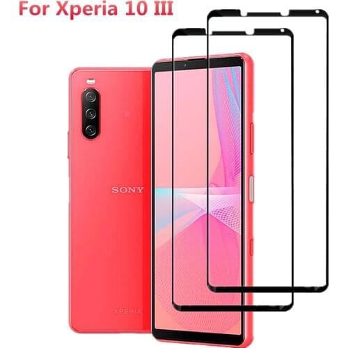 2PCS Tempered Glass For SONY Xperia 10 III Lite Screen Film Full Cover 9D Front Mirror ProtectorFor Sony Xperia 10III Glass Film