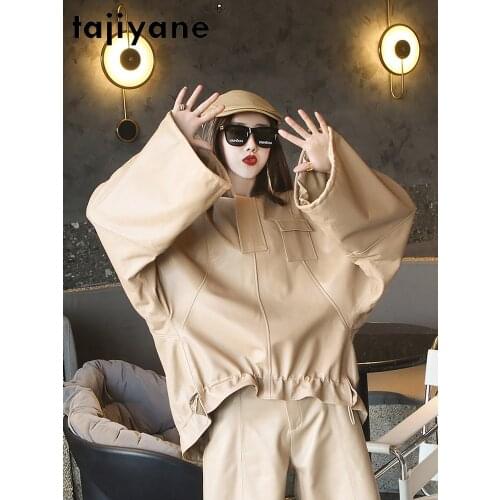 Korean Genuine Style Leather Jacket Women Spring Oversized Sheepskin Coat Female Jackets 2021 Veste Femme Pph4508