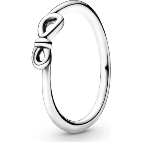 Authentic 925 Sterling Silver Infinity Knot Europe Ring For Fashion Women Bead Charm Gift DIY Jewelry