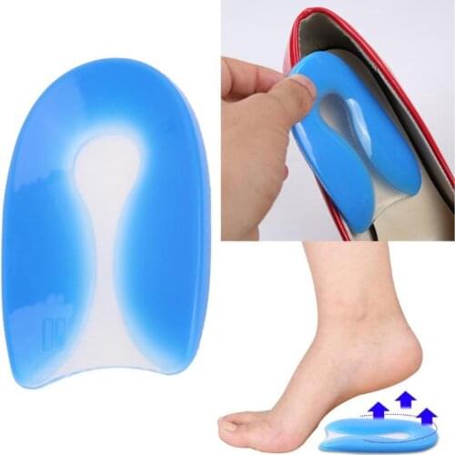 1 Pair Foot pain Silicone Gel U-Shape Plantar Fasciitis Heel Protector Heel Spur Cushion Pad Shoe Inserts Insole for Men Women