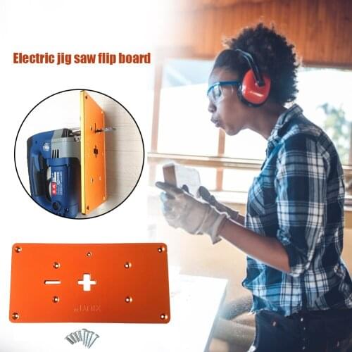 Work Benches Router Table Insert Plate Aluminum Alloy Woodworking Electric Jig Saw Flip Board with Mounting Screws 1pc