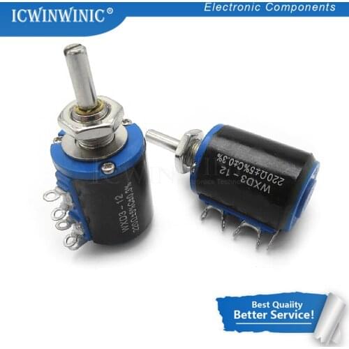 1PCS WXD3-12-1W 100 220 470 1K 2K2 3K3 4K7 10K 22K 33K 47K Ohm 100R 220R 470R 2.2K 3.3K 4.7K WXD3-12 1W Wirewound Potentiometer