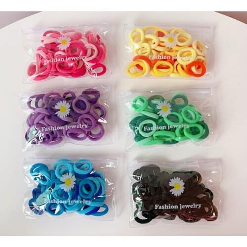 50pcs Colorful Nylon Rubber Rope Small Elastic Hair Bands Children Ponytail Holder Scrunchie Headband Kids Hair Accessories