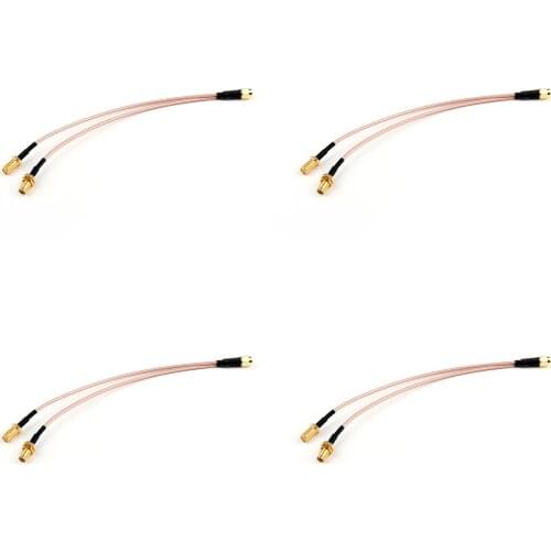 Artudatech 4Pcs 20cm RG316 Y Type 1 SMA Male Plug to 2 SMA Female Jack Branch Pigtail Cable 8in Connector Parts