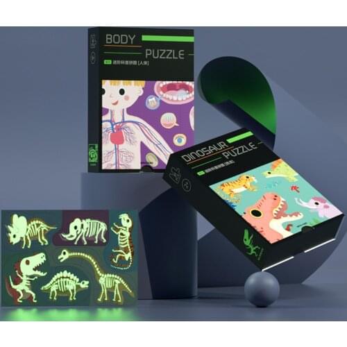 Kids Luminous 3D Jigsaw Puzzle Toys Early Learning Body Dinosaur Cognitive For Children Educational Toys Montessori Funny Gifts