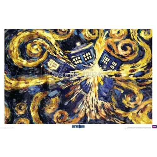 Oil painting Doctor Who Exploding Tardis Wall art painting Abstract canvas Home Decor 100%handmade High QUALITY Free shippi