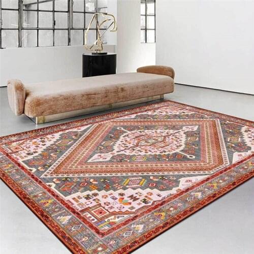 Bohemian Rug Geometric Diamond Persian Ethnic-Style Pink Black Blue Carpet Living Room Bedroom Bed Blanket Kitchen Floor Mat