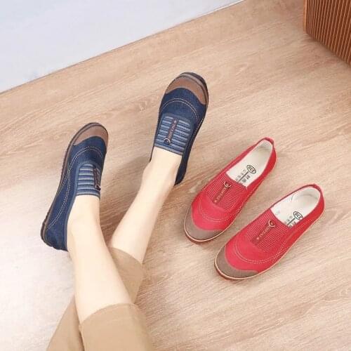 Summer Canvas Shoes Womens Sneakers Breathable Flat Shoes Woman Slip-Resistant Work Shoes Sneakers Womens Shoes Free Shipping