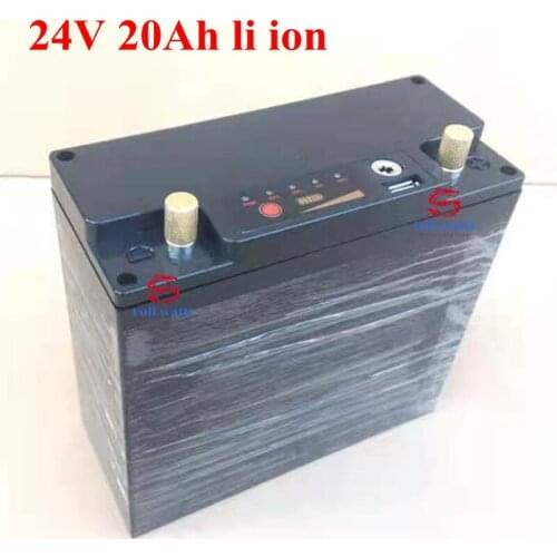 24v 20ah lithium ion batterie li ion 18650 BMS USB port for 500w 600w wheelchair e bike Solar Inverter miners xenon + charger