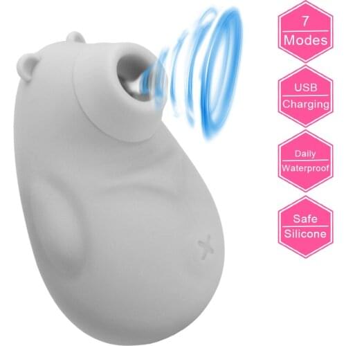 Cute Bear Clitoris Stimulation Vagina Nipple Sucker Powerful Oral Licking Sucking Vibrator 7 Modes Sex Toys for Women