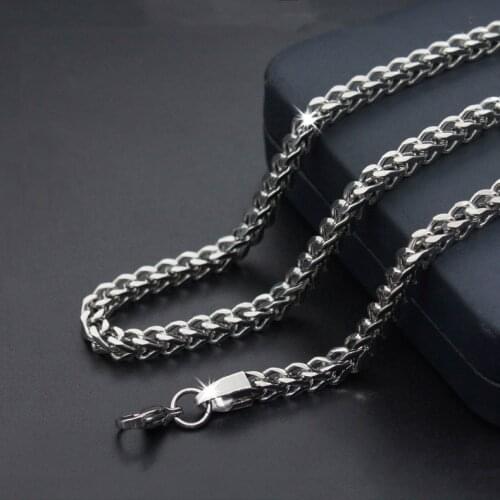 Fashion simple titanium steel positive and negative chain necklace stainless steel men and women necklaces hot sale