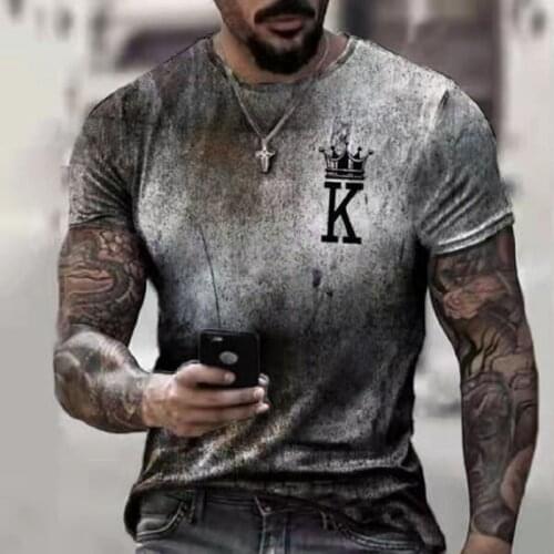 3D T-Shirt Letter K 2021 Leisure Sports Shirt Oversized T-Shirt Breathable Outdoor Short Shirt Summer Men Short Sleeve