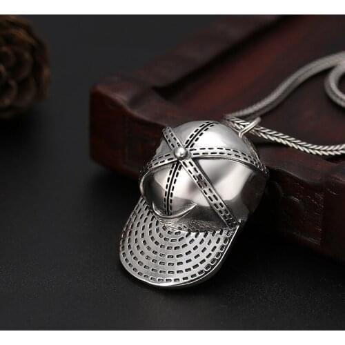 Wholesale S925 Sterling Silver Men And Women Models Pendants Fashion Creative Necklace Ornaments Sports Hats Thai Silver Jewelry