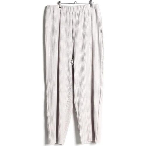 Mens trousers new casual fashion trend corrugated loose wide leg trousers landing straight tube large trousers