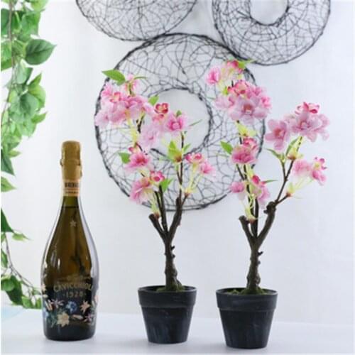 40cm Cherry Blossom Bonsai Set Artificial Plant Artificial Flower With Pot Set Home Christmas Decoration Wedding Deco