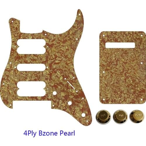 Guitar Pickguard And 11 Screws For Fender Strat Floyd Rose Bridge Cut With HSH Pickups & Back Plate & Control Knob