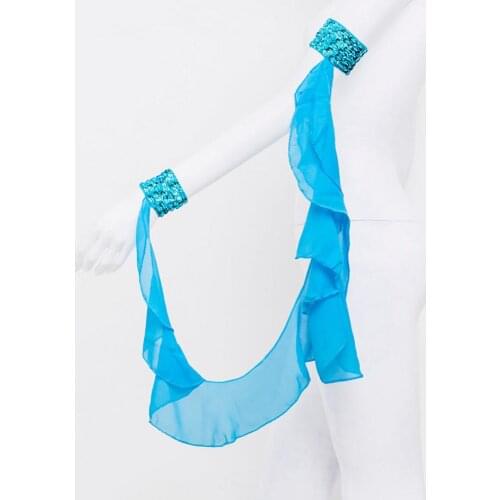 Womens dance Accessories Belly Dance Costume Accessories 1 Piece Arm Sleeves Wrist Adjustable Chiffon Sleeve Armbands 3151