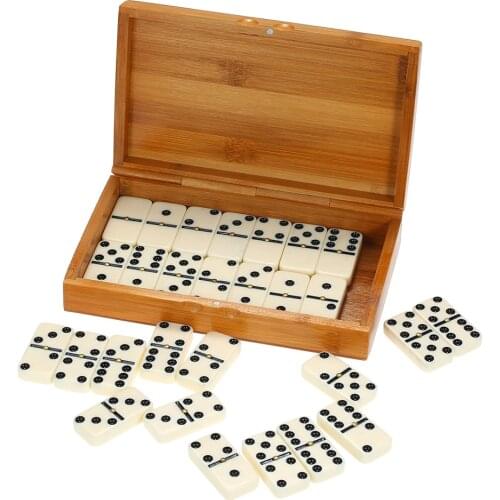 Domino Puzzle Board Game 28 Pcs Blocks Party Home Funny Game Entertainment Recreational Travel Game Toys With Wooden Box
