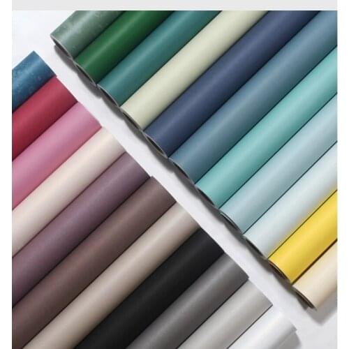 Solid Matt DIY Decorative Contact Paper Kitchen Cupboard Cabinet Self adhesive Wallpaper Roll Vinyl Furniture Wall Stickers PVC