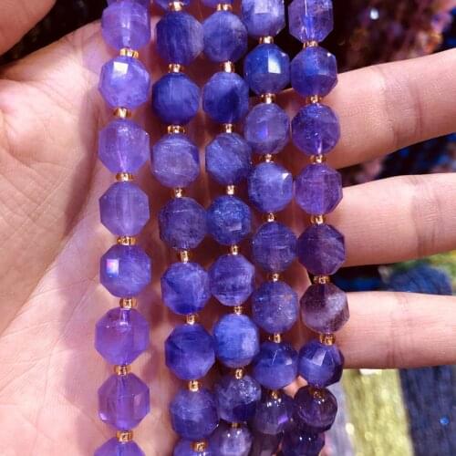 Wholesale Natural Lavender Amethysts Quartz Beads,Hand Cutting Bead10mm Faceted Gem Stone Loose Beads for jewelry,1string 15.5"