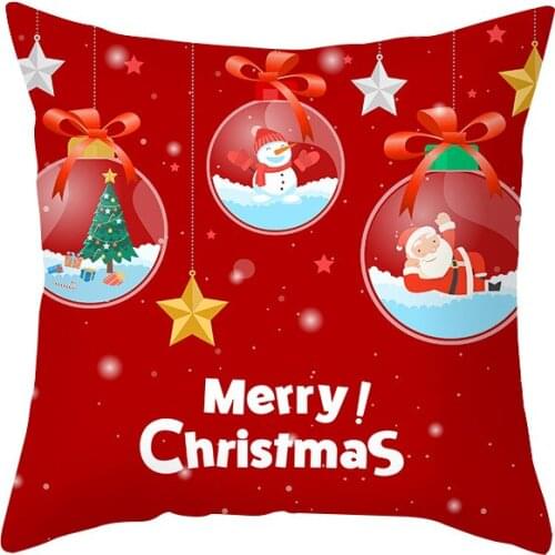 Happy New Year 2022 Xmas Red PillowCase Gifts Santa Pillowcase 2021 Christmas Decor For Home Merry Christmas Ornament Xmas Gifts