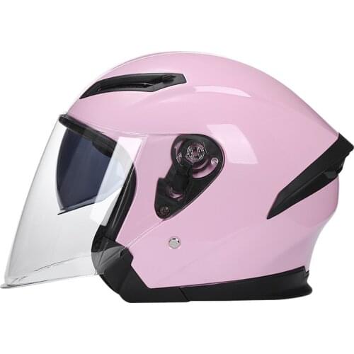 BYB Motorcycle Helmet Motorcycle Electric Bike Helmet Adult Unisex Half Helmet Double Lens Helmet