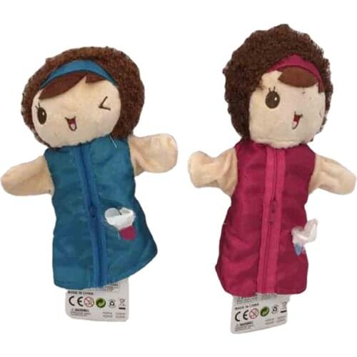 Childhood Pretty Girl Finger Puppet Baby Plush Toy for Children Favor Gift Family Dolls Kid Big Size Full Hand Stuff Figure Elve