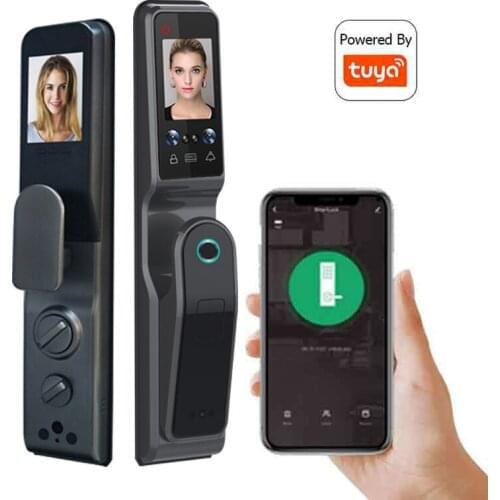 3D Face Recognition Tuya Wifi Smart Lock Biometric Fingerprint Touch Screen Password IC Cards Key Unlock Electronic Door Lock