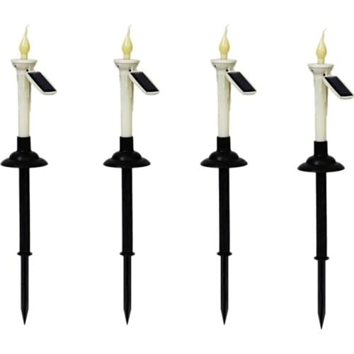 Solar Pathway Lights Candle Lawn Lamps Garden Light for Walkway Patio Lawn Yard Garden Decoration Outdoor Solar Stake
