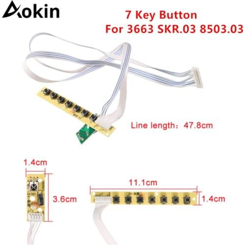 Universal 7 keys Keyboard Plate LCD TV Accordance Keypad With IR For v59 v29 v56 3463A 3663 SKR.03 8503.03 QT526C Key Button