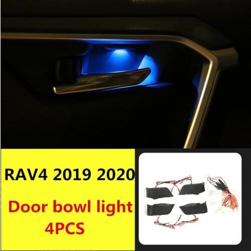 Interior Door Bowl Lamp Refitting Interior Handle Led Atmosphere Lamp Decoration For Toyota RAV4 2019 2020 5th